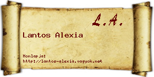 Lantos Alexia névjegykártya